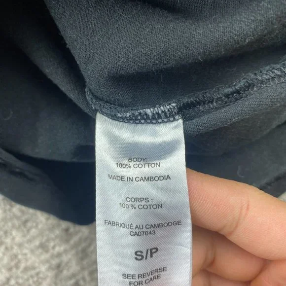 Champion Shirt Men Small S Black Long Sleeve T-Shirt Spell Out Activewear Sports - Picture 5 of 8